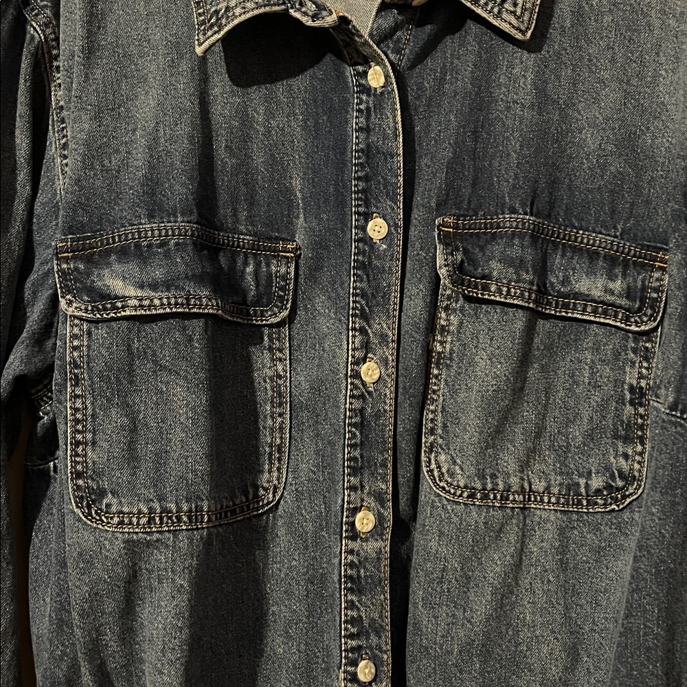 Ava & Viv Blue Long Sleeve Denim Dress - Picture 7 of 12
